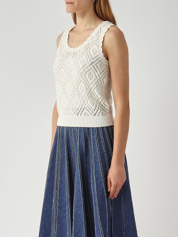 3. Women's cotton knit tank top Mother-of-pearl Twinset 261tp3202