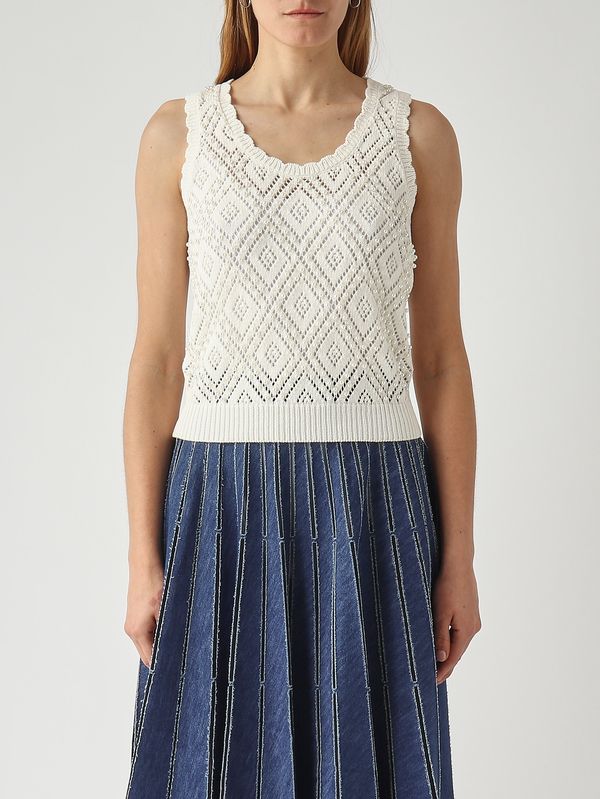 1. Women's cotton knit tank top Mother-of-pearl Twinset 261tp3202