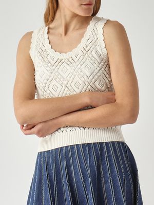 5. Women's cotton knit tank top Mother-of-pearl