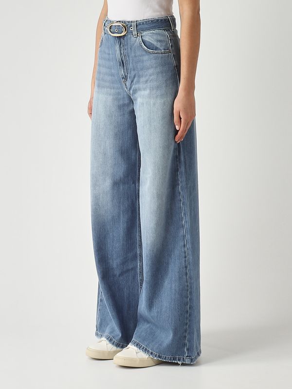 3. Jeans donna in denim di cotone Denim Chiaro Twinset 261tp2710
