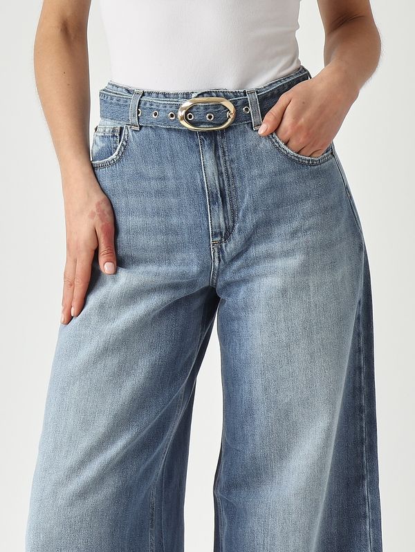 5. Jeans donna in denim di cotone Denim Chiaro Twinset 261tp2710