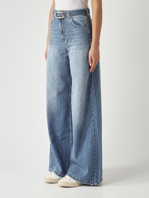 3. Jeans donna in denim di cotone Denim Chiaro