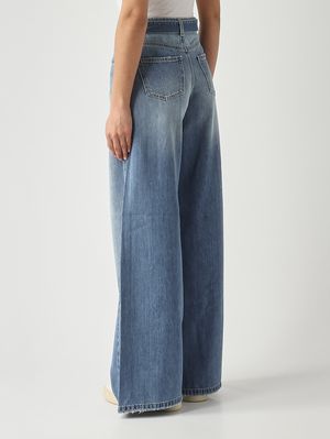 4. Jeans donna in denim di cotone Denim Chiaro