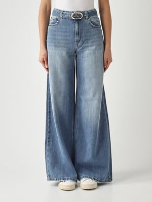 1. Jeans donna in denim di cotone Denim Chiaro