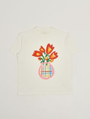 1. Camiseta de niña de algodón Marfil