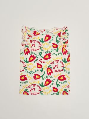 1. Camiseta de niña de algodón Marfil