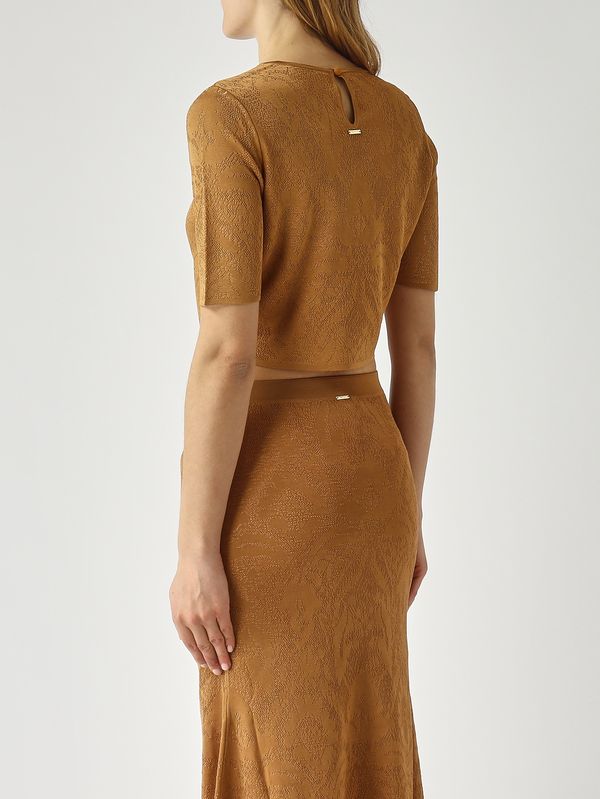 4. Women's viscose top Wood-Peach Twinset 261tp3141