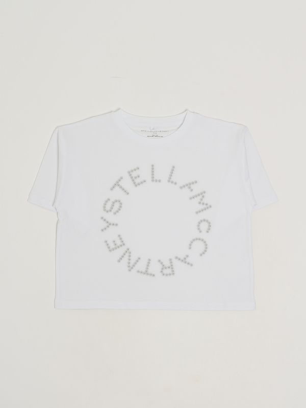 1. Mädchen-T-Shirt aus Baumwolle Weiß Stella McCartney ty8c01z0434