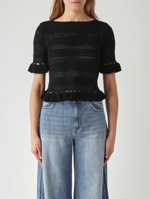 1. Jersey de mujer de mezcla de viscosa Negro