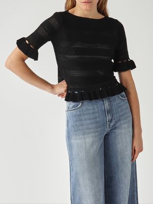 5. Jersey de mujer de mezcla de viscosa Negro
