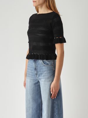 3. Jersey de mujer de mezcla de viscosa Negro