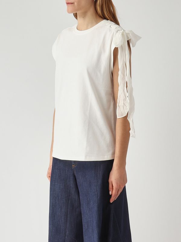 3. Camiseta de mujer de algodón Blanco Óptico Twinset 261tp2111