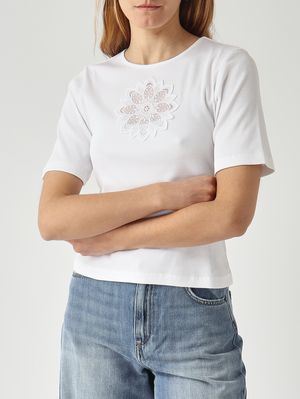 5. Damen-T-Shirt aus Baumwolle Optisches Weiß
