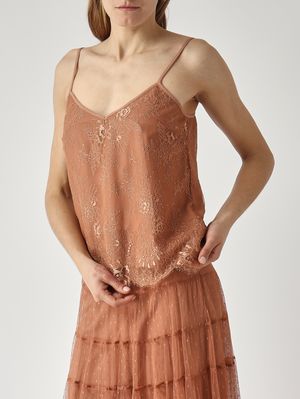 5. Top de mujer de crepé opaco Mousse de moka
