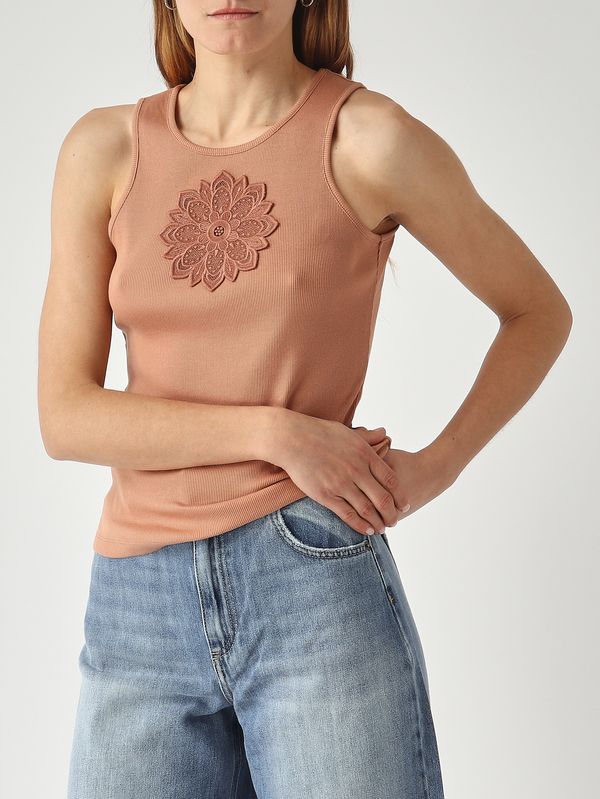 5. Débardeur femme en coton Mousse au moka Twinset 261tp2090