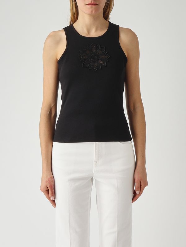 1. Camiseta de tirantes de mujer de algodón Negro Twinset 261tp2090
