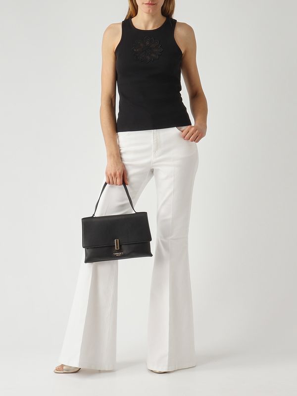 2. Camiseta de tirantes de mujer de algodón Negro Twinset 261tp2090