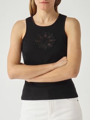 5. Camiseta de tirantes de mujer de algodón Negro