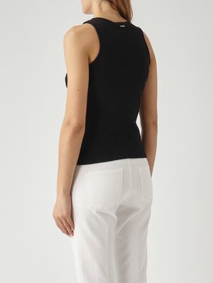 4. Camiseta de tirantes de mujer de algodón Negro