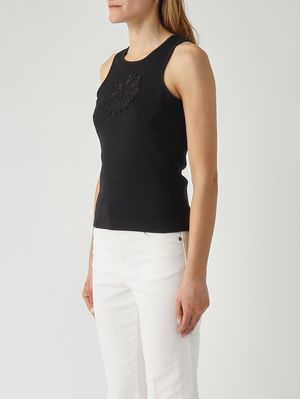 3. Camiseta de tirantes de mujer de algodón Negro