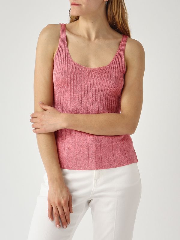 5. Canotta donna in maglia lurex Rosa Lurex Twinset 261tp3041
