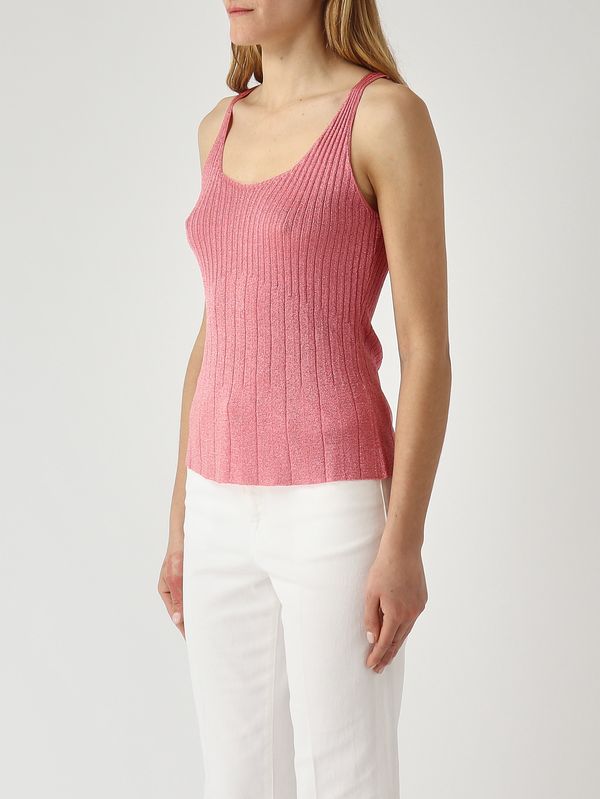 3. Canotta donna in maglia lurex Rosa Lurex Twinset 261tp3041