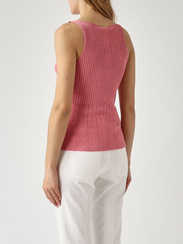 4. Canotta donna in maglia lurex Rosa Lurex Twinset 261tp3041