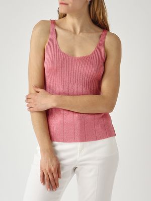 5. Canotta donna in maglia lurex Rosa Lurex