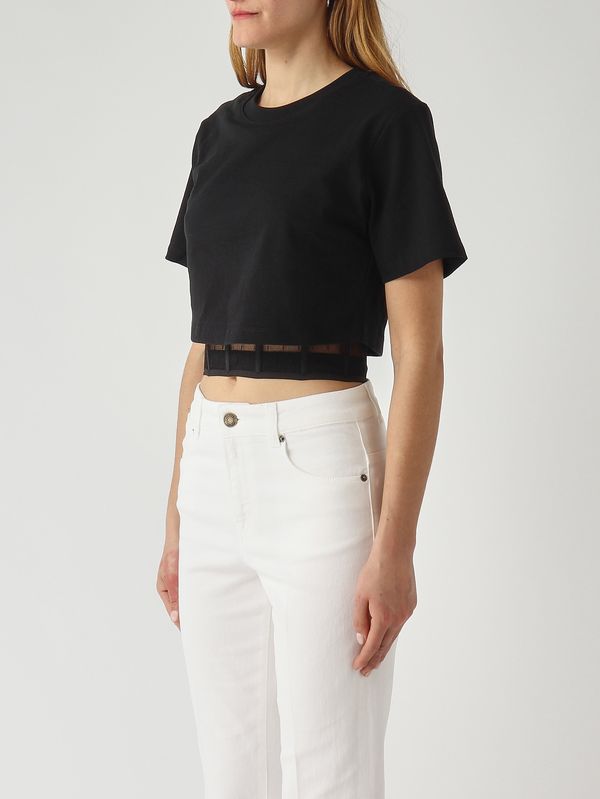3. Damen-T-Shirt aus Baumwolle Schwarz Twinset 261tp2020