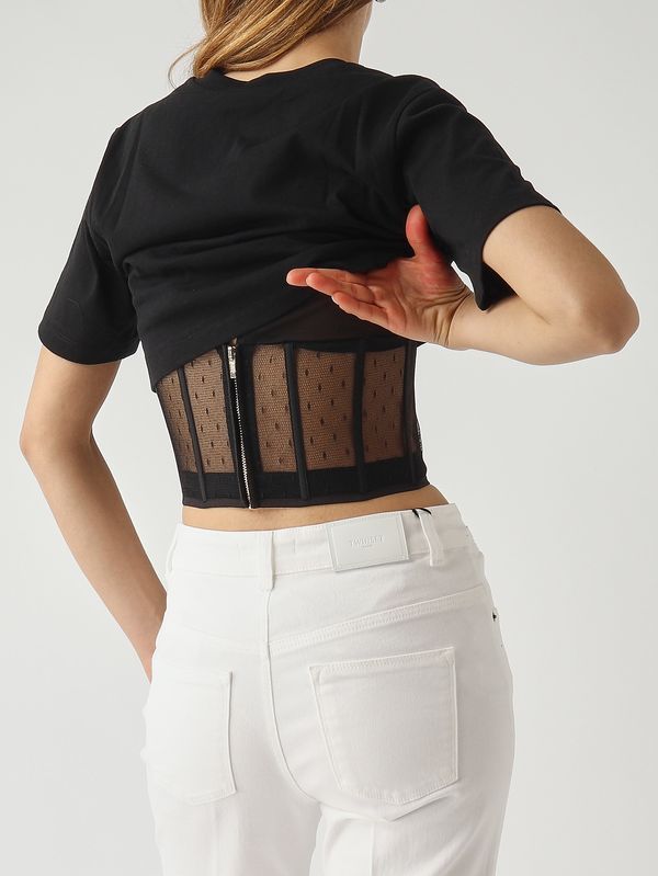 5. Damen-T-Shirt aus Baumwolle Schwarz Twinset 261tp2020