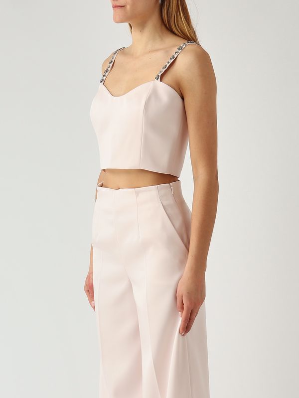 3. Damen-Top aus Duchesse-Satin Rosa Twinset 261tp2413