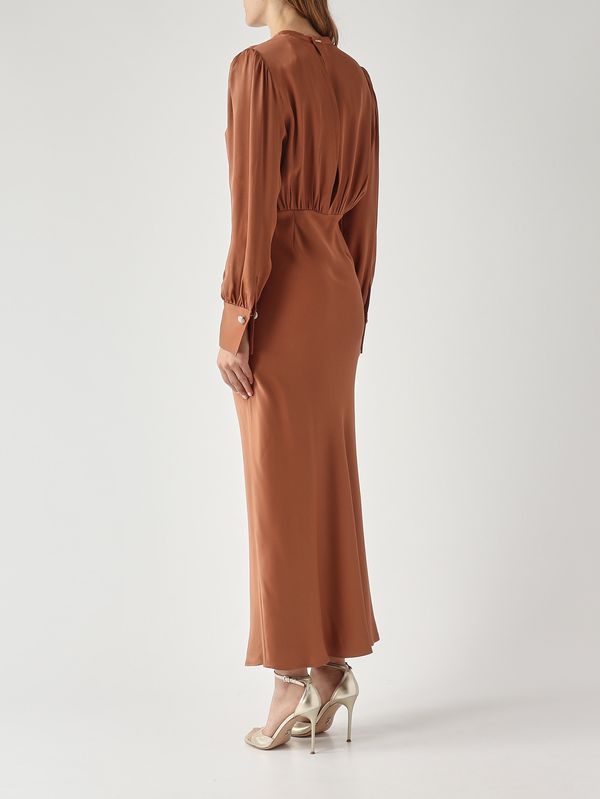 4. Women's satin viscose dress Mocha Mousse Twinset 261tp2761