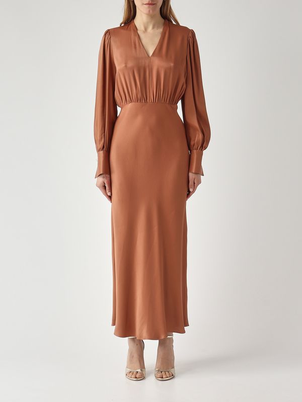 1. Women's satin viscose dress Mocha Mousse Twinset 261tp2761