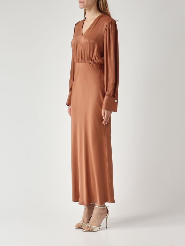 3. Women's satin viscose dress Mocha Mousse Twinset 261tp2761