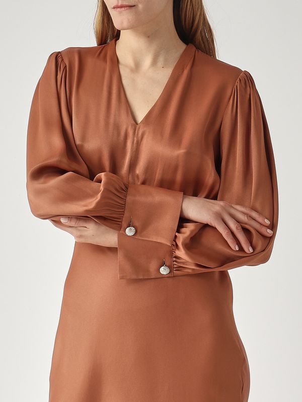 5. Women's satin viscose dress Mocha Mousse Twinset 261tp2761