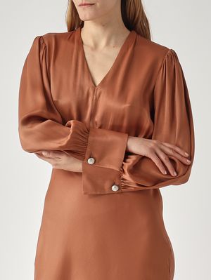 5. Women's satin viscose dress Mocha Mousse