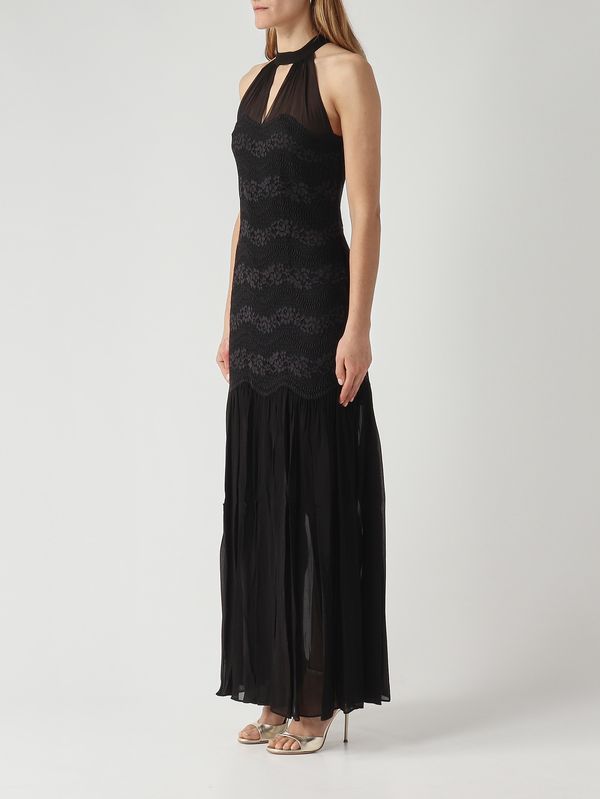 3. Abito donna in georgette plissé Nero Twinset 261tp2780