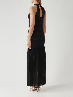 4. Abito donna in georgette plissé Nero