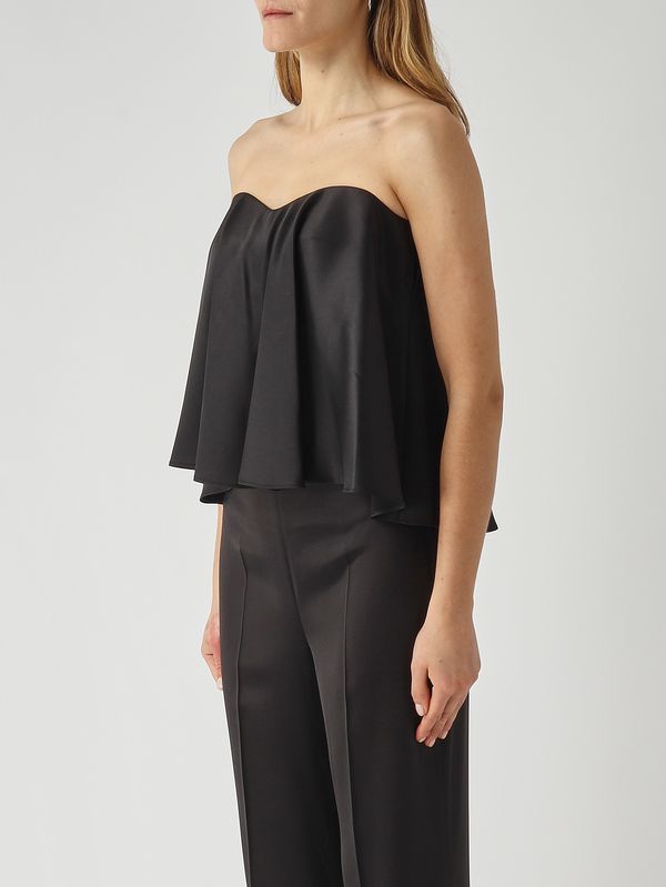 3. Damen-Top aus Satin Schwarz Twinset 261tp2254