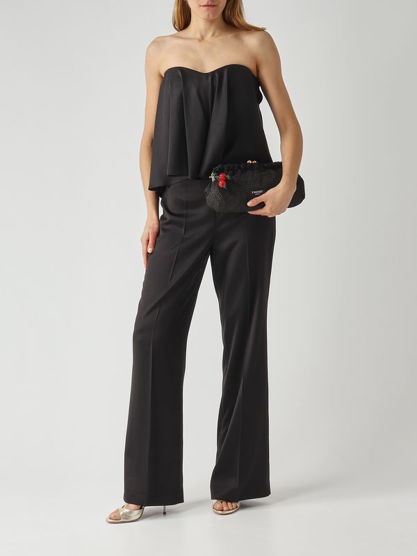 2. Damen-Top aus Satin Schwarz Twinset 261tp2254