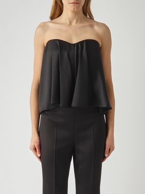 1. Damen-Top aus Satin Schwarz