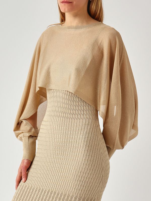 5. Pull femme en viscose mélangée lurex Sable-Lurex Twinset 261tp3124