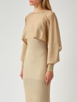 3. Pull femme en viscose mélangée lurex Sable-Lurex