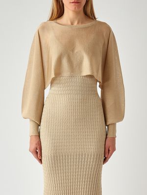 1. Pull femme en viscose mélangée lurex Sable-Lurex