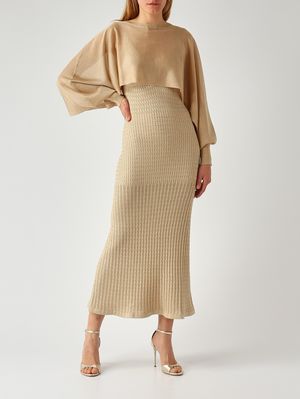 2. Pull femme en viscose mélangée lurex Sable-Lurex