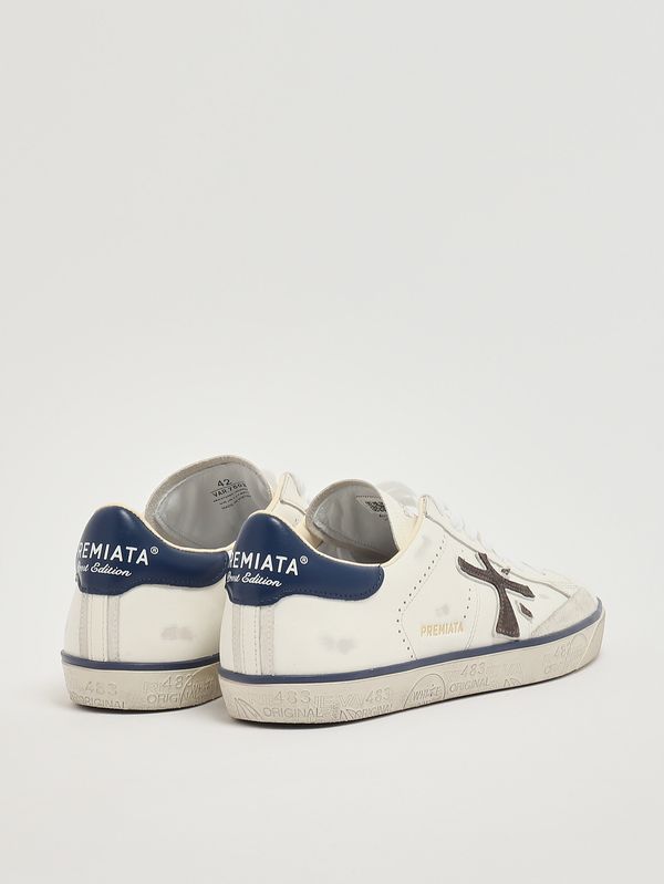 3. Herren-Sneaker Steven 7503 aus Leder Weiß-Blau Premiata ste07503
