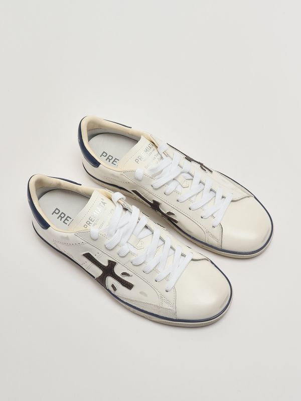 2. Herren-Sneaker Steven 7503 aus Leder Weiß-Blau Premiata ste07503
