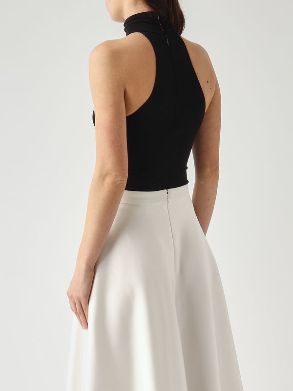 4. Damen-Body aus Crêpe-Jersey Schwarz Elisabetta Franchi bo01761e2