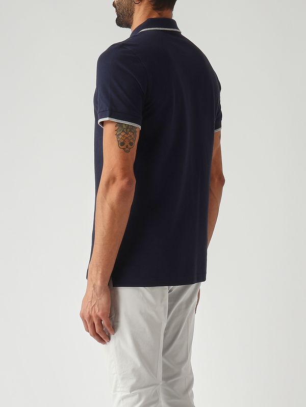4. Polo uomo in piqué di cotone stretch Blu Navy Fay npmb252140stdw