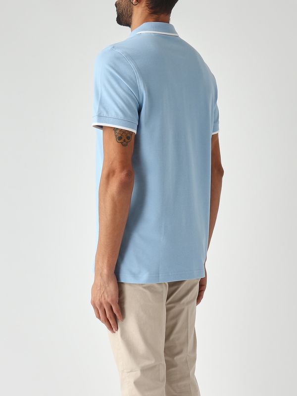 4. Polo uomo in piqué di cotone stretch Celeste Fay npmb252140stdw